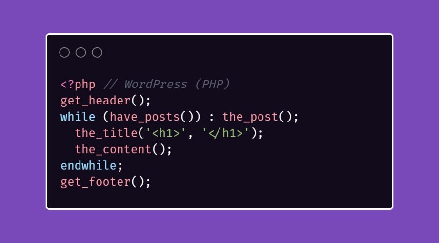 Código comparativo WordPress (PHP) vs Next.js (React)